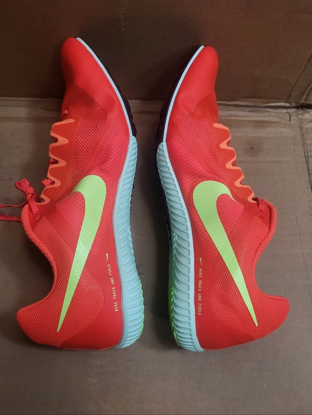 Nike Rival Multi Track And Field Spikes/Cleats Bright Crimsom/Volt Men Size 13